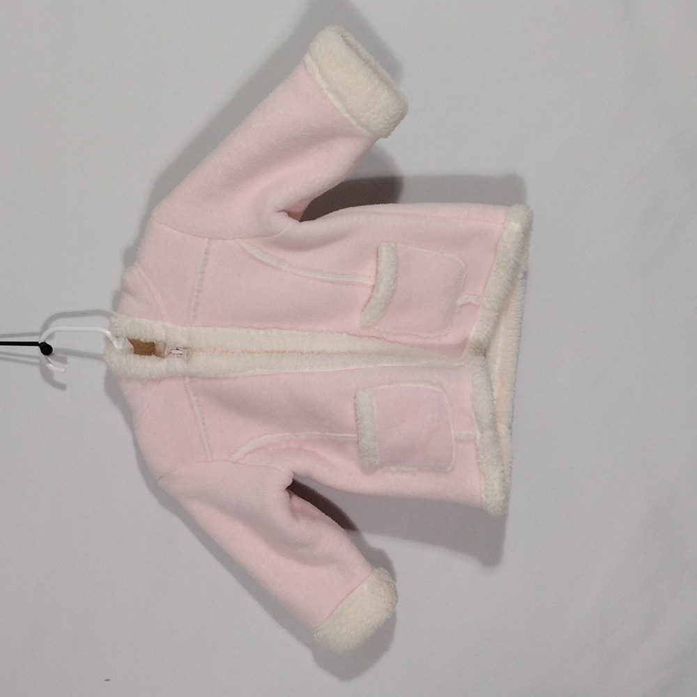 EUC Old Navy Toddler Girls Pink faux shearling style coat size 12-18 months